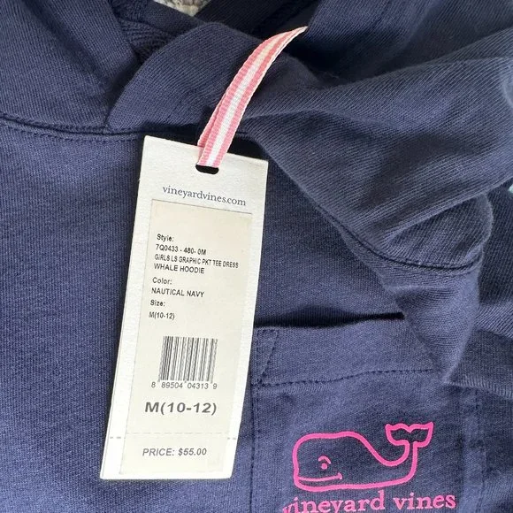 Vineyard Vines Girls Whale Hoodie Dress - Picture 4 of 4